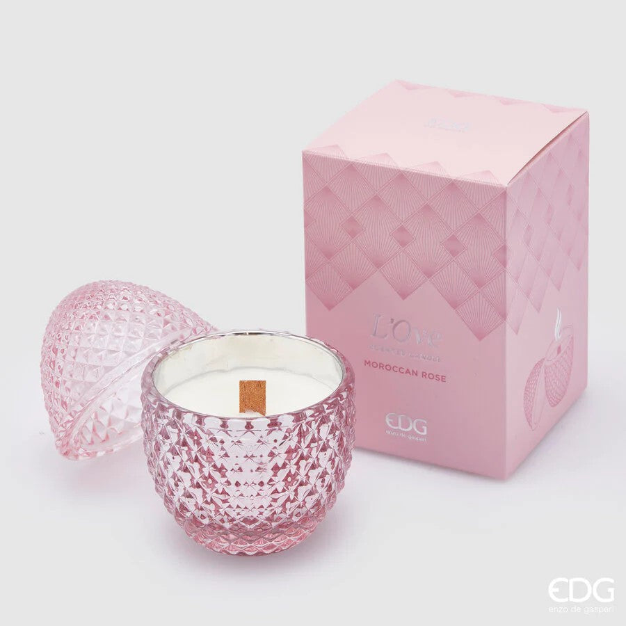 Vela de Huevo Perfumada EDG Enzo De Gasperi L'Ove H 12 Cm D 8 Cm Rosa Marroquí