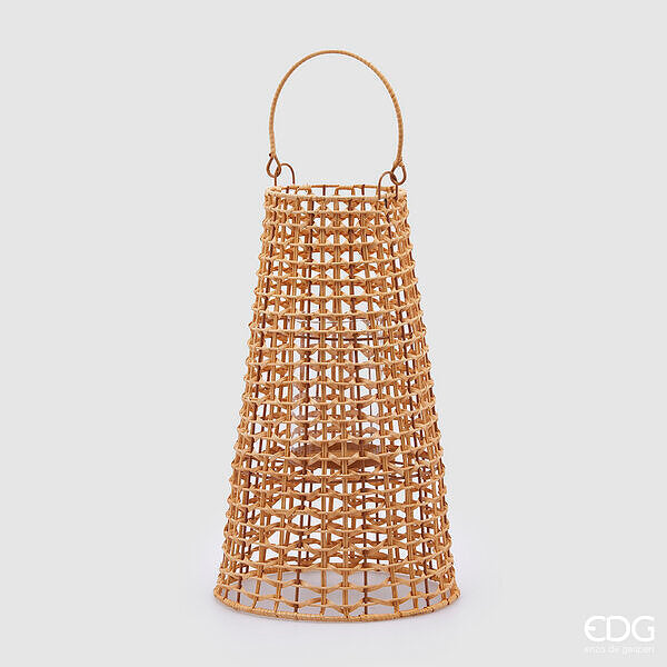 EDG Enzo De Gasperi Lanterna Natural Cono con Manico H 43 Cm D 25 Cm Light