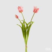 EDG Enzo De Gasperi Tulipán Goma Olis 3 Ramas Altura 48 Cm Rosa Crema 1 Caja