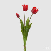 EDG Enzo De Gasperi Tulipán Goma Lisos 3 Ramas H 48 Cm Rojo 1 Paq