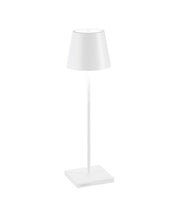 Zafferano Poldina Pro Bianco - Lampada da Tavolo in Alluminio H38