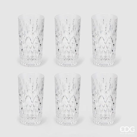 EDG Enzo De Gasperi Vasos Rombos H 14 Cm D 8 Cm 6PZ