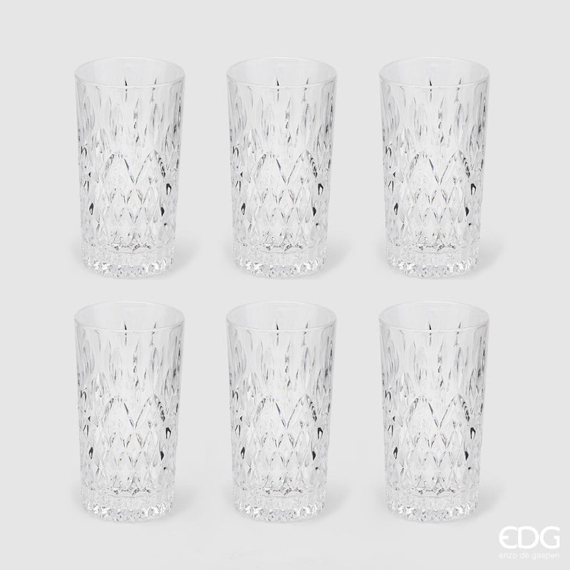 EDG Enzo De Gasperi Vasos Rombos H 14 Cm D 8 Cm 6PZ