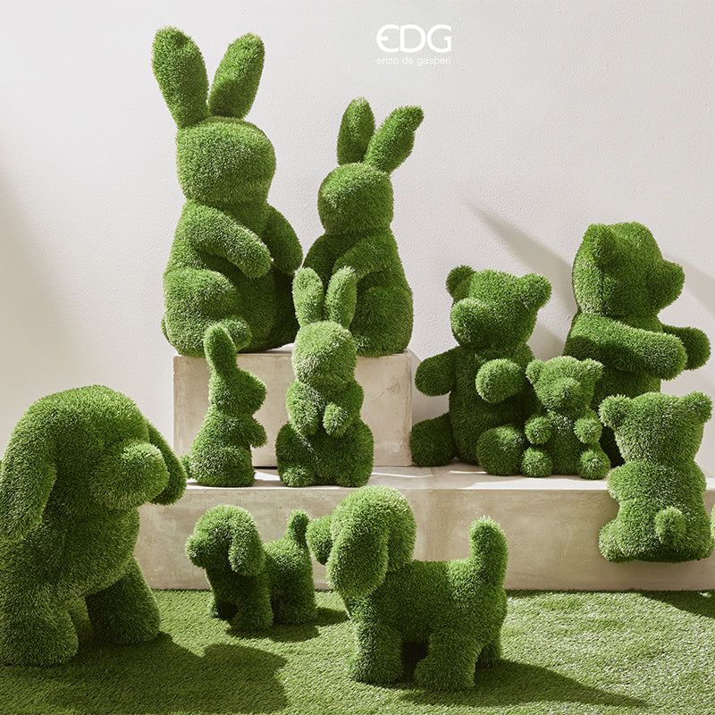 EDG Enzo De Gasperi Decoro Erba Coniglio H 85 Cm L 38 Cm L 33 Cm Green Verde