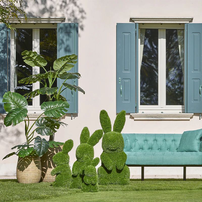 EDG Enzo De Gasperi Decoro Erba Coniglio H 85 Cm L 38 Cm L 33 Cm Green Verde