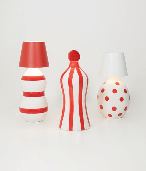 Zafferano Poldina Stopper Lampada H 111 Mm D 111 Mm Rosso